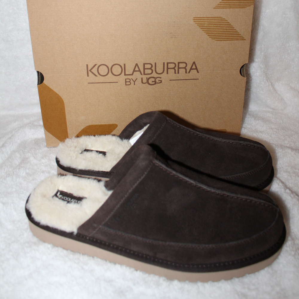 UGG KOOLABURRA MENS CLOG‎ SLIDE SLIPPERS BROWN NEW